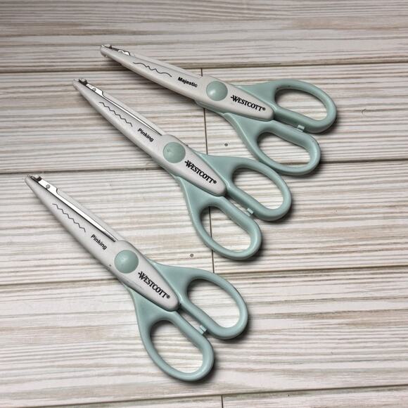 Westcott Decorative Scissors Three Piece Set in Mint & White - Picture 5 of 9